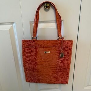 Cole Haan NEVER USED Orange Croc-Embossed Tote